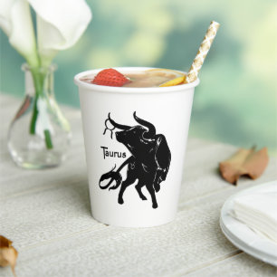 Mighty Taurus the Bull Zodiac Paper Cups