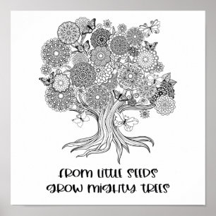 Mighty Trees Positivity Mindfulness Colour Your Ow Poster