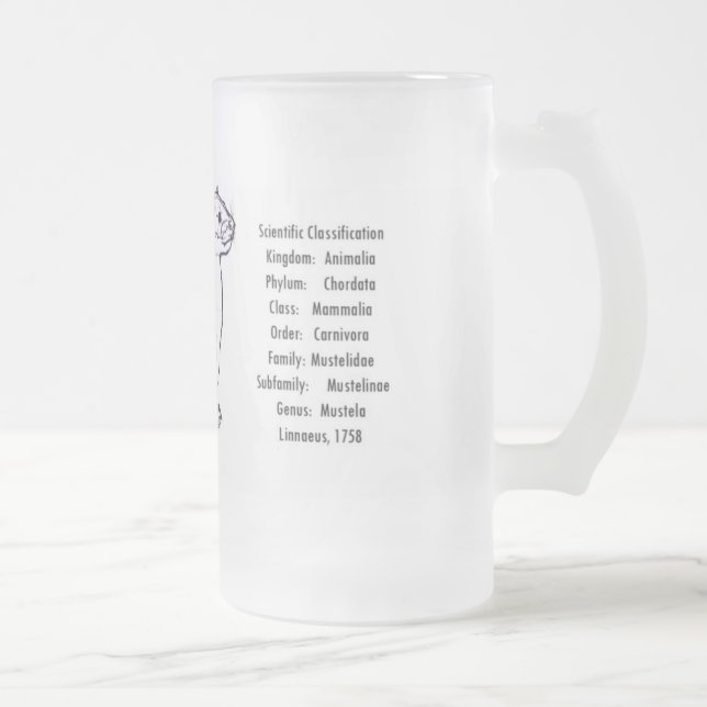 Mighty Weasel Frosted Glass Beer Mug (Right)