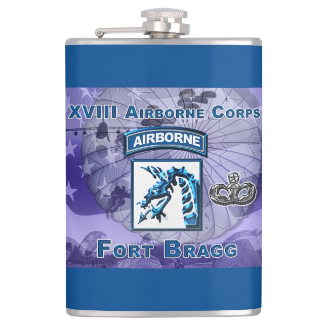 Mighty XVIII Airborne Corps Hip Flask (Front)