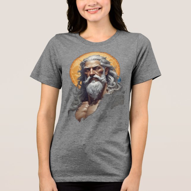 Mighty Zeus – God of Thunder Tri-Blend Shirt (Front)