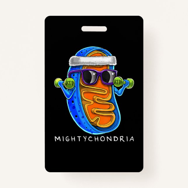 Mightychondria Cellular Biology Science Teacher ID Badge (Front)