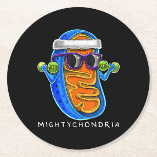 Mightychondria Cellular Biology Science Teacher Round Paper Coaster
