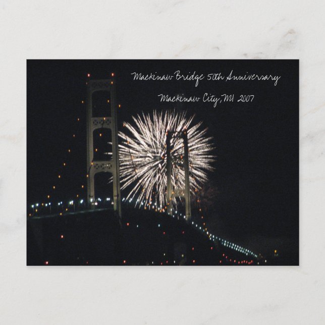 MightyMac_05, Mackinaw Bridge 50th Anniversary ... Postcard (Front)
