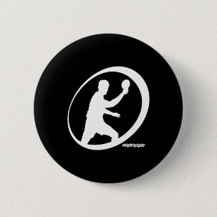 MightySpin Ping Pong Tee Table Tennis Comfy 6 Cm Round Badge