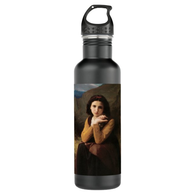 Mignon Innocence of Adolescent Girl, Bouguereau  710 Ml Water Bottle (Front)