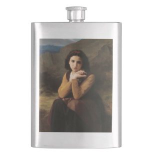 Mignon Innocence of Adolescent Girl, Bouguereau Hip Flask