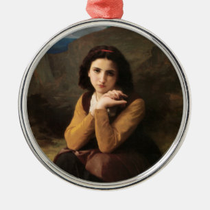 Mignon Innocence of Adolescent Girl, Bouguereau  Metal Tree Decoration