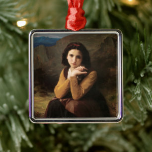 Mignon Innocence of Adolescent Girl, Bouguereau  Metal Tree Decoration