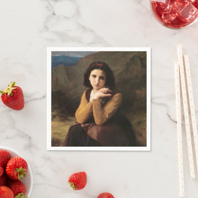 Mignon Innocence of Adolescent Girl, Bouguereau  Napkin (Insitu)