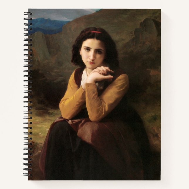 Mignon Innocence of Adolescent Girl, Bouguereau  Notebook (Front)