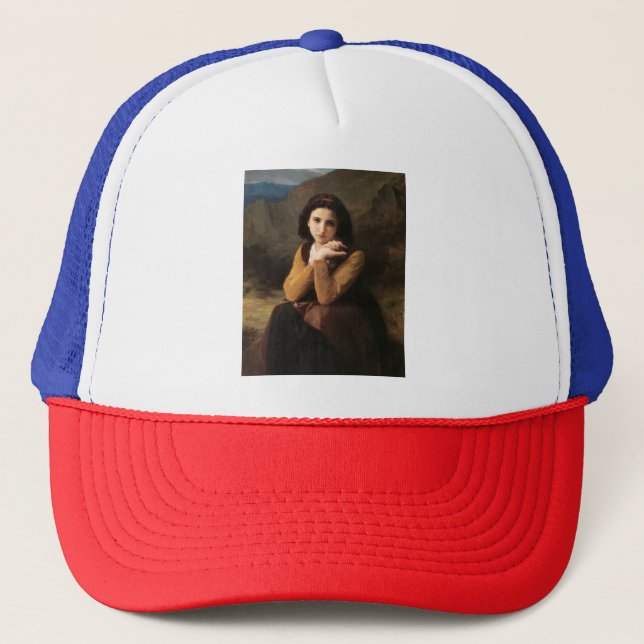 Mignon Innocence of Adolescent Girl, Bouguereau  Trucker Hat (Front)
