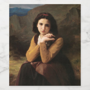 Mignon Innocence of Adolescent Girl, Bouguereau Wine Label