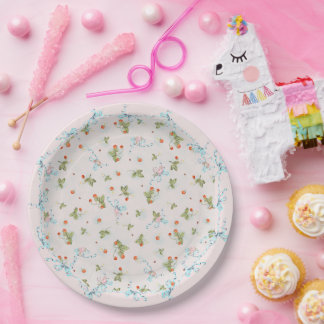 Mignonette Strawberries French Blue Large Plate 