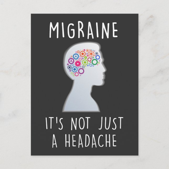 Migraine Awareness Headache sufferer Pain Postcard (Front)