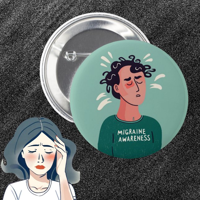 Migraine Awareness migraines neurological disorder 6 Cm Round Badge (Creator Uploaded)