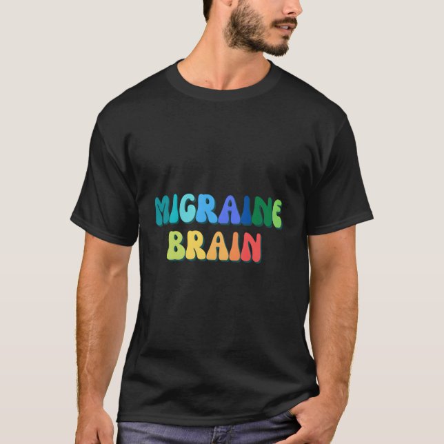 Migraine Brain Headache Awareness Rainbow Coloured T-Shirt (Front)