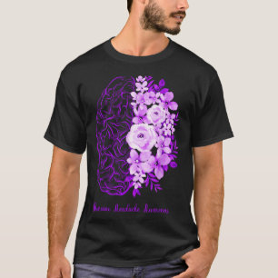 Migraine Headache Awareness Brain Flower Purple T-Shirt