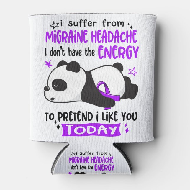 Migraine Headache Awareness Month Ribbon Gifts Can Cooler (Front)
