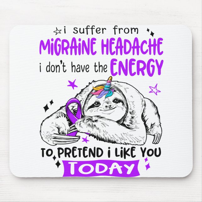 Migraine Headache Awareness Month Ribbon Gifts Mouse Mat (Front)