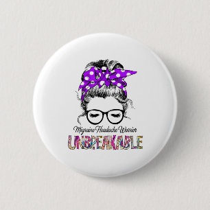 Migraine Headache Awareness Ribbon Support Gifts 6 Cm Round Badge
