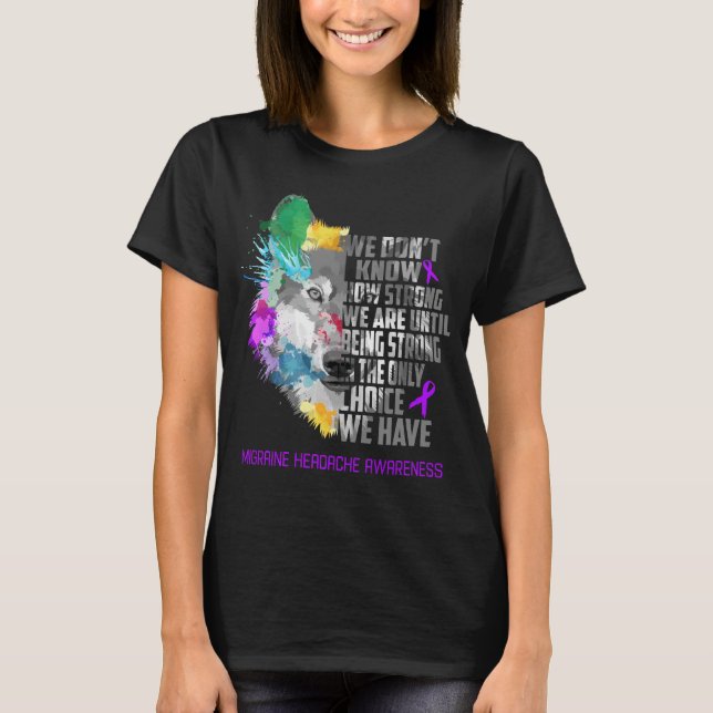 Migraine Headache Awareness Ribbon Support Gifts T-Shirt (Front)