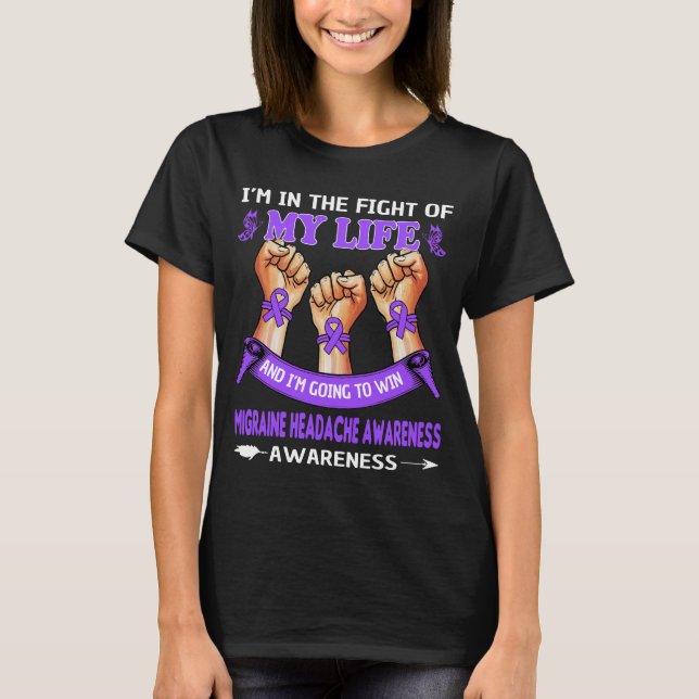 MIGRAINE HEADACHE AWARENESS T-Shirt (Front)