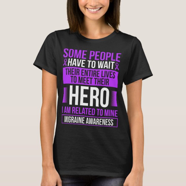 Migraine Ribbon Migraine Warrior Survivor T-Shirt (Front)