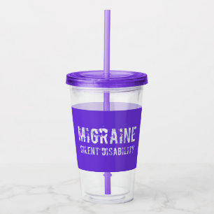 Migraine Silent Disability Awareness in Grunge Acrylic Tumbler
