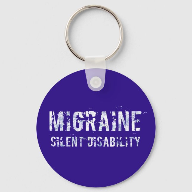 Migraine Silent Disability Awareness in Grunge Key Ring (Front)