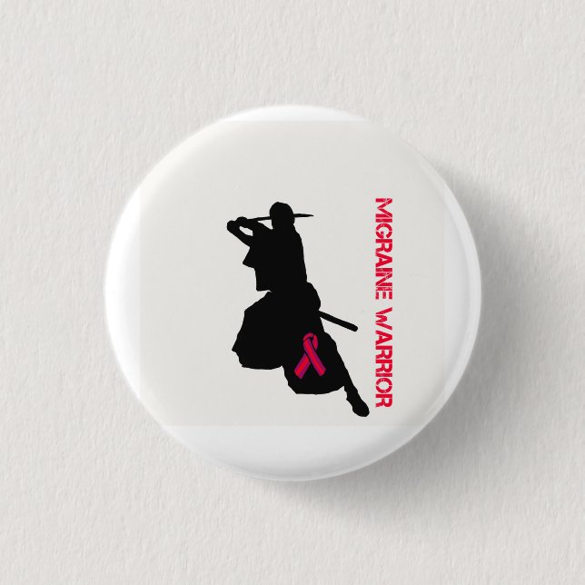 Migraine Warrior 3 Cm Round Badge (Front)
