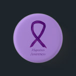 Migraines Awareness Ribbon Custom Pin<br><div class="desc">Migraines awareness cause uses a purple ribbon. The awareness ribbon pin features the painting of a purple awareness ribbon on a custom button pendant. The awareness pendant notes "Migraines Awareness". The purple awareness ribbon art lapel pins or buttons can be customised with personalised messages to make great cause buttons for...</div>