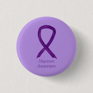Migraines Awareness Ribbon Custom Pin