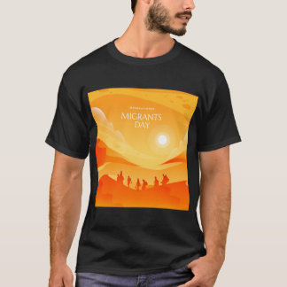 migrants walk through desert dunes T-Shirt