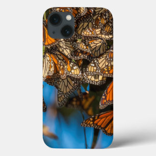 Migrating monarch butterflies cling to leaves iPhone 13 case