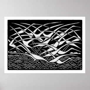 Migration Large Linocut Print