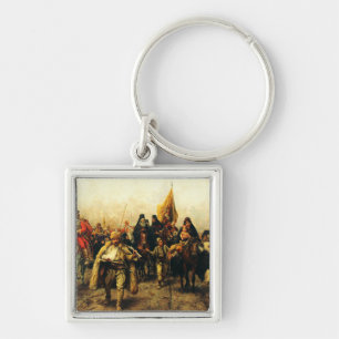 Migration of the Serbs by Paja Jovanovic Fine Art Key Ring