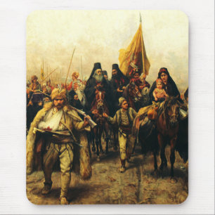 Migration of the Serbs by Paja Jovanovic Fine Art Mouse Mat