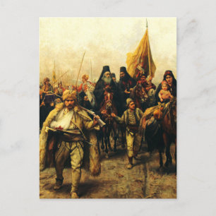 Migration of the Serbs by Paja Jovanovic Fine Art Postcard