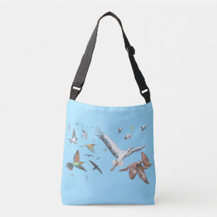 Migratory birds in flight Illustration Crossbody Bag