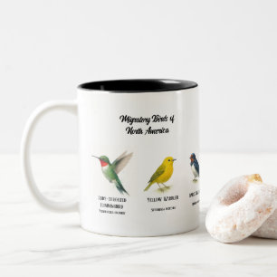 Migratory Birds of North America Illustrated Gif Two-Tone Coffee Mug