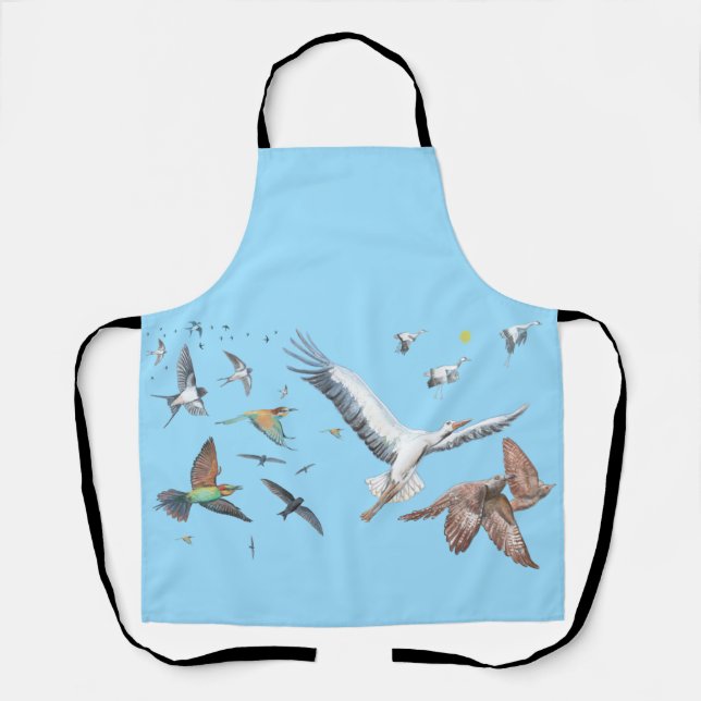 Migratory birds tracing their flights Illustration Apron (Front)