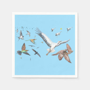 Migratory birds tracing their flights Illustration Napkin