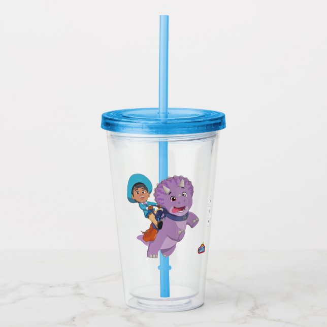 Miguel and Tango | Dino Ranch Acrylic Tumbler (Front)