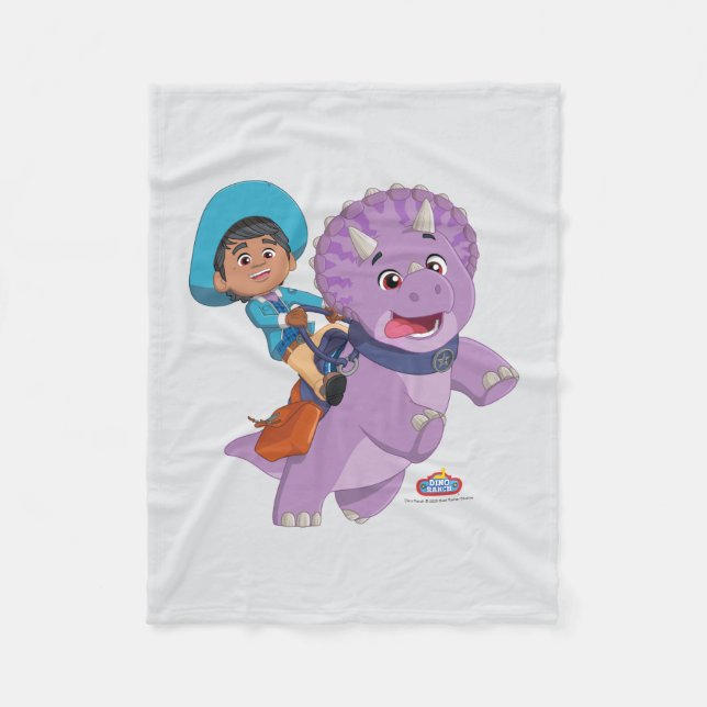 Miguel and Tango | Dino Ranch Fleece Blanket (Front)