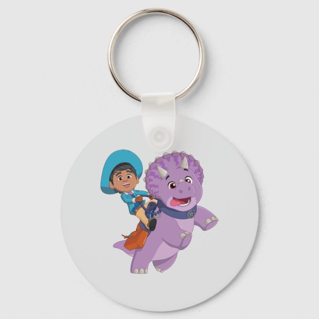 Miguel and Tango | Dino Ranch Key Ring (Front)