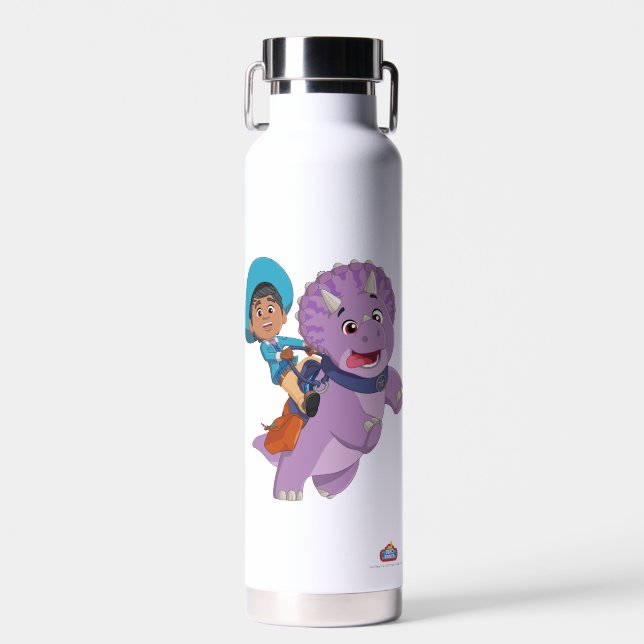 Miguel and Tango | Dino Ranch Water Bottle (Front)