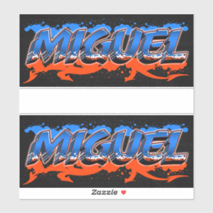 Miguel First Name Graffiti Sticker