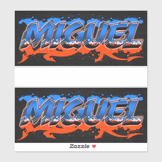 Miguel First Name Graffiti Sticker (Sheet)
