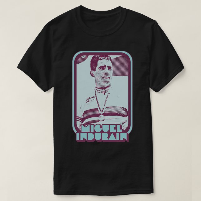 Miguel Indurain Retro Cycling Fan Art Design T-Shirt (Design Front)